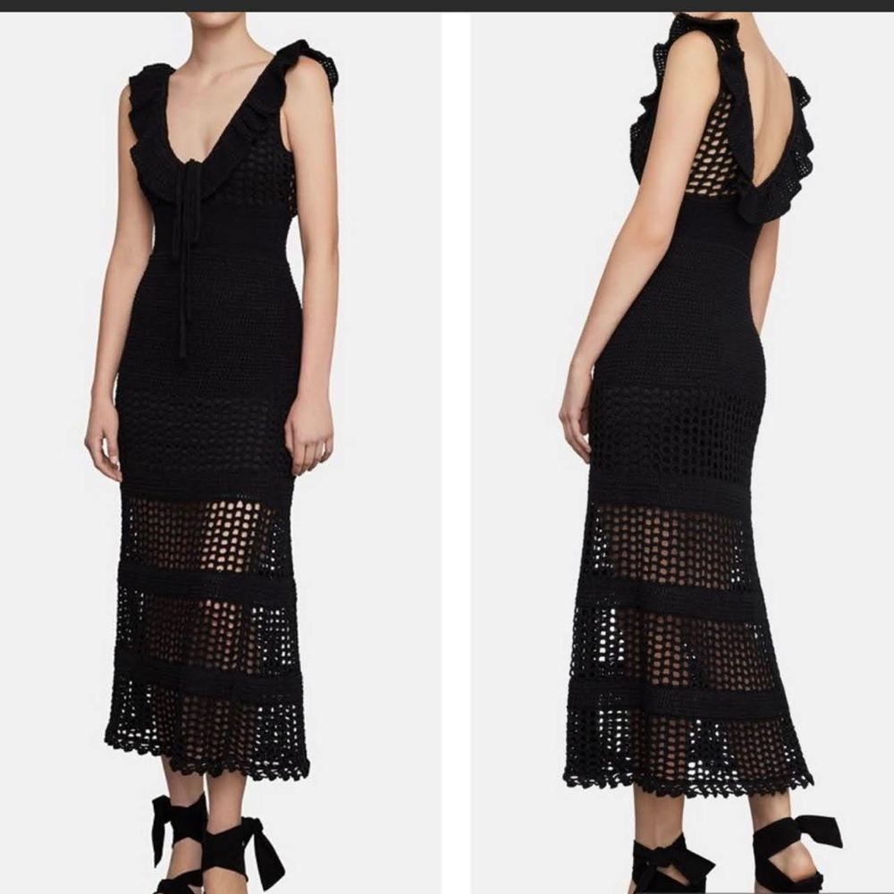 BCBGMaxAzria black Maxi crochet dress